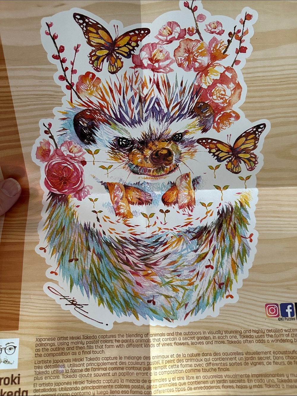 WoodWorks Colorful Hedgehog Wood Puzzle - Picture 6 of 7